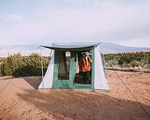 4-8人用 PROTA キャンバステント 10x14 10x10 & 7x9 デラックス 4シーズン 100%コットン キャンバス キャビンスタイルテント シルバーコーティングされた屋根 虫メッシュ大きな窓 & D型ドア アウトドア家族キャンプ&音楽フェスティバル用