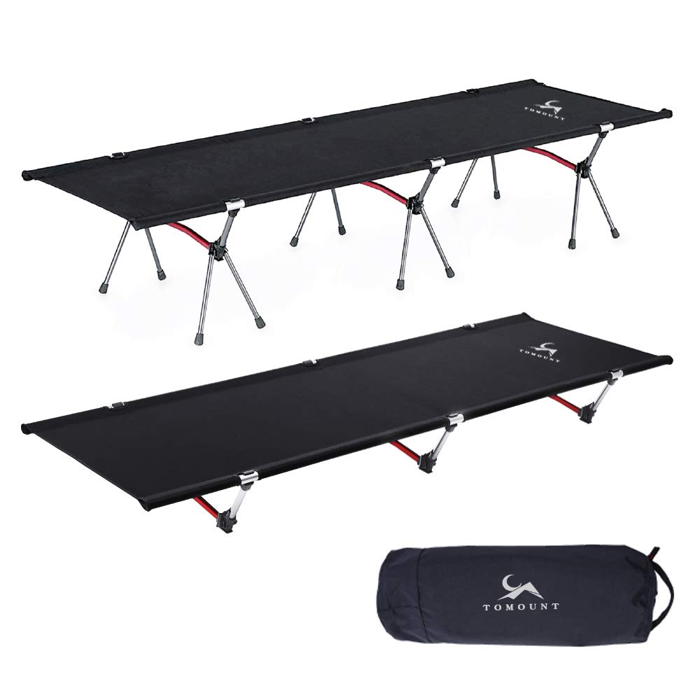TOMOUNT コット アウトドアベッド キャンプコット 高低兼用 折りたたみ式コット 2WAYS 耐荷重150kg 収納ケース付き お昼寝 キャンプ 野外用