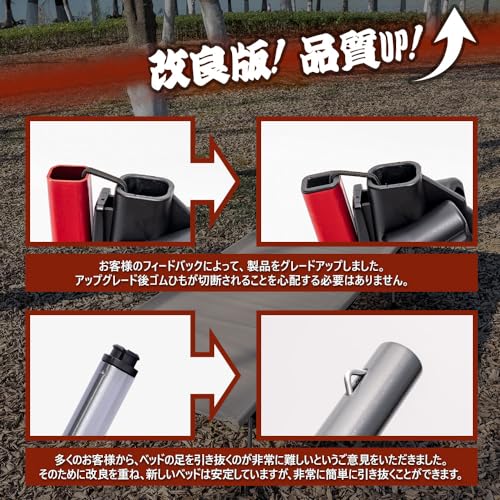 TOMOUNT コット アウトドアベッド キャンプコット 高低兼用 折りたたみ式コット 2WAYS 耐荷重150kg 収納ケース付き お昼寝 キャンプ 野外用