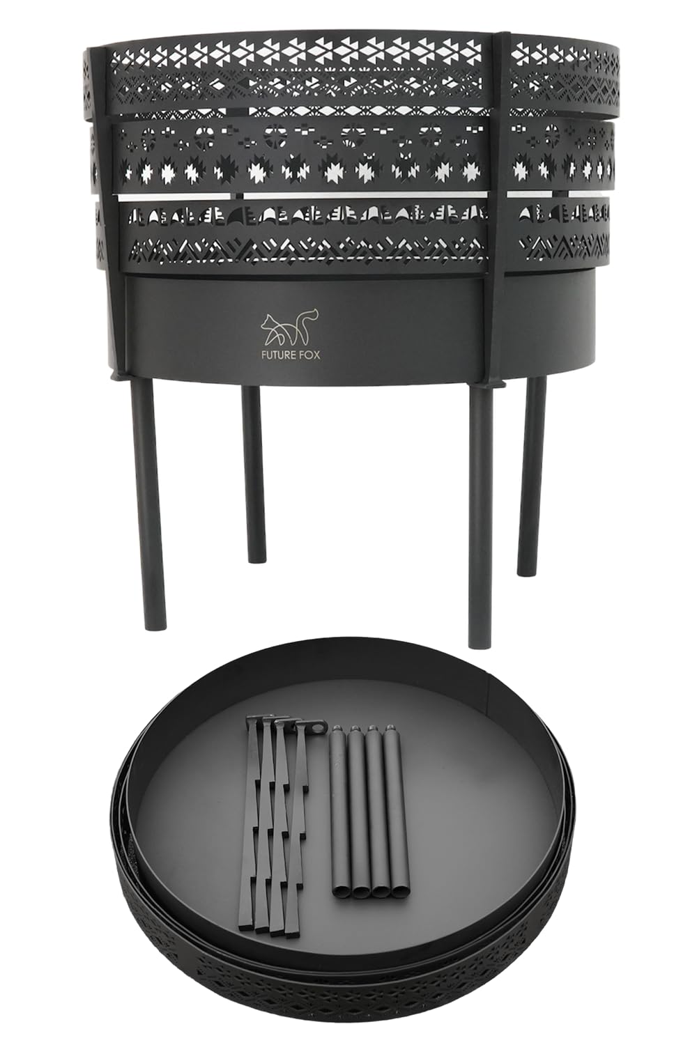 FUTUREFOX 組立式 ナバホ柄焚き火台 焚火台 焚き火台 おしゃれ コンパクト 収納袋付き
